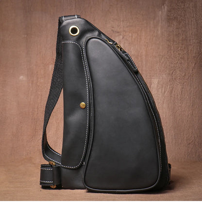Guro-bolso de pecho de viaje de cuero genuino de alta calidad para hombre, satchel de lujo, cruzado de tendencia Vintage, bolsos de tirantes para deportes al aire libre de fin de semana