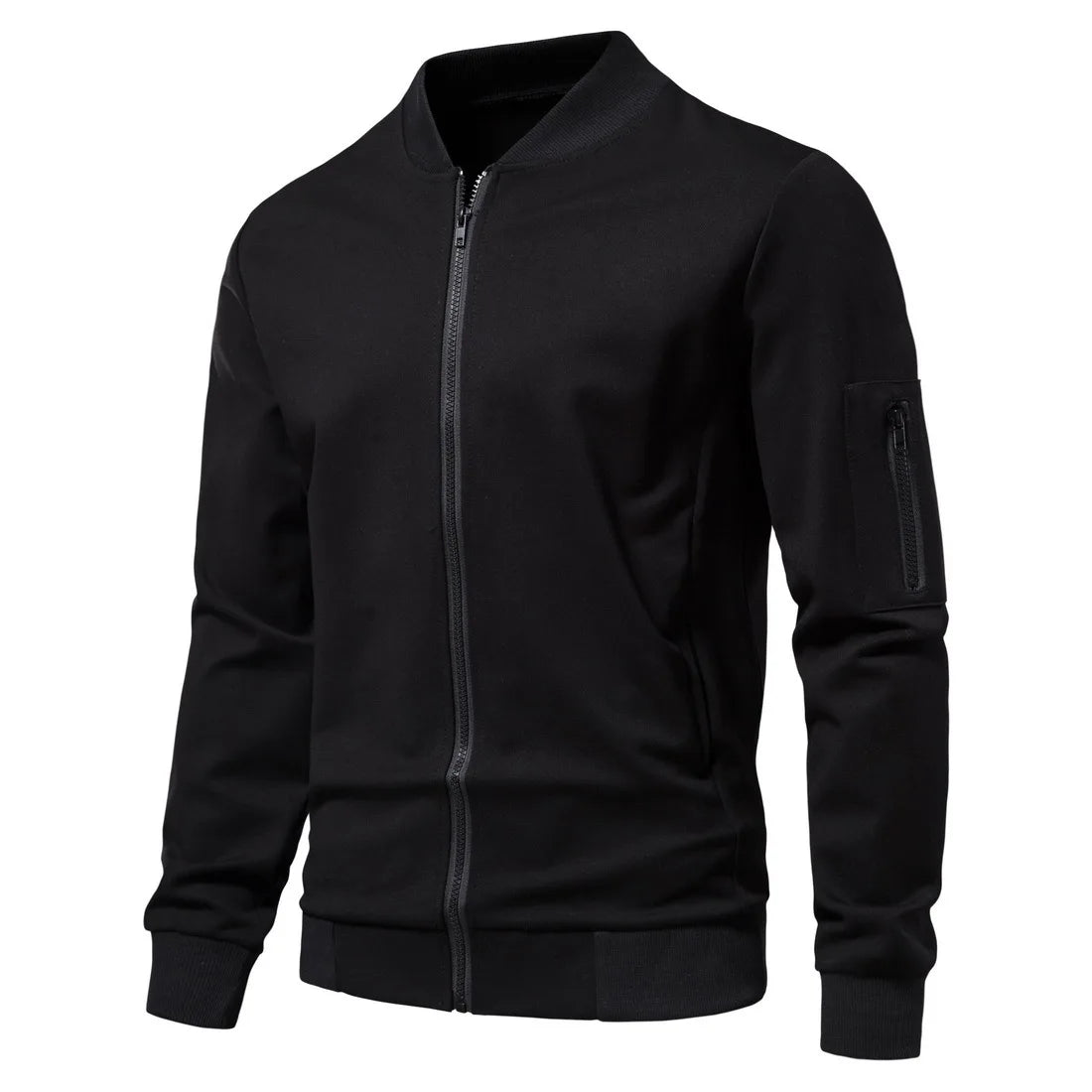Chaqueta Casual con Cierre y Cuello Alto para Hombre, Primavera-Otoño 2025, Chaqueta Deportiva de Color Sólido, Chaqueta Bomber Urbana para Hombre