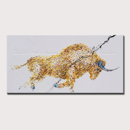 Arthyx, pintura al óleo de toro abstracta con textura acrílica sobre lienzo, imágenes artísticas modernas hechas a mano para decoración del hogar y sala de estar + paquete Switch in Art completo