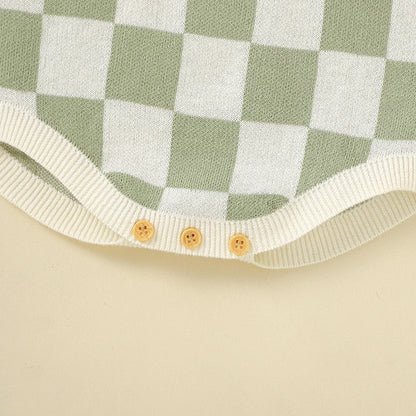 Body infantil, ropa de 0 a 18m con patrón a cuadros para recién nacidos, niños y niñas, mono informal sin mangas, mono, trajes para niños pequeños de una pieza