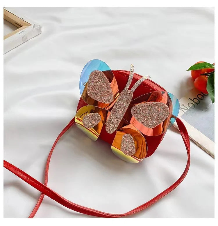 Bolso de mensajero con diseño de mariposa para niños, bolsos de hombro para niñas, monedero de moda, bolso cruzado, regalos para niños, nuevo