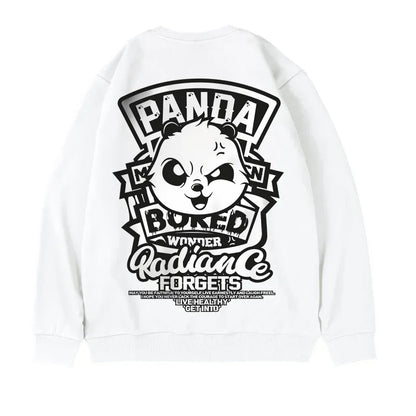 Otoño Anime Panda impreso sudaderas hombres nueva ropa de calle de gran tamaño pulóver con capucha Hip Hop Y2K Vintage sudaderas para hombres