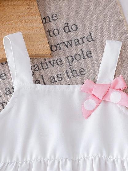 NOVEDAD DE VERANO 2025, Top con tirantes y estampado de helado para niña con pantalones cortos de lunares, conjunto informal de dos piezas para vacaciones