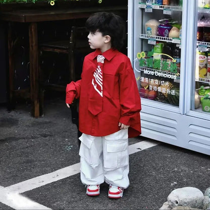 Trajes coreanos nueva primavera otoño bebés ropa de algodón traje niños traje camisa pantalones 2 uds conjuntos Casual niños chándales