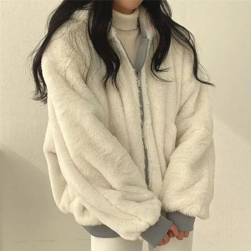 Lamb Fur Jacket Women's Autumn Winter Thickened Double-Sided Wear Cotton Coat Winter New Style Cotton Padded Hat Thick Cotton...