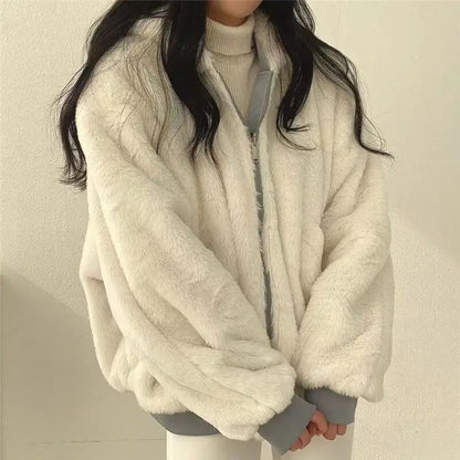 Lamb Fur Jacket Women's Autumn Winter Thickened Double-Sided Wear Cotton Coat Winter New Style Cotton Padded Hat Thick Cotton...