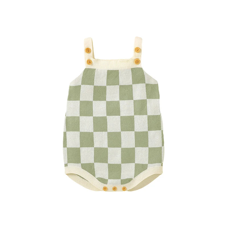Body infantil, ropa de 0 a 18m con patrón a cuadros para recién nacidos, niños y niñas, mono informal sin mangas, mono, trajes para niños pequeños de una pieza