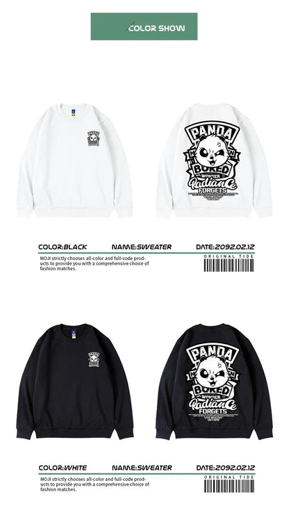 Otoño Anime Panda impreso sudaderas hombres nueva ropa de calle de gran tamaño pulóver con capucha Hip Hop Y2K Vintage sudaderas para hombres