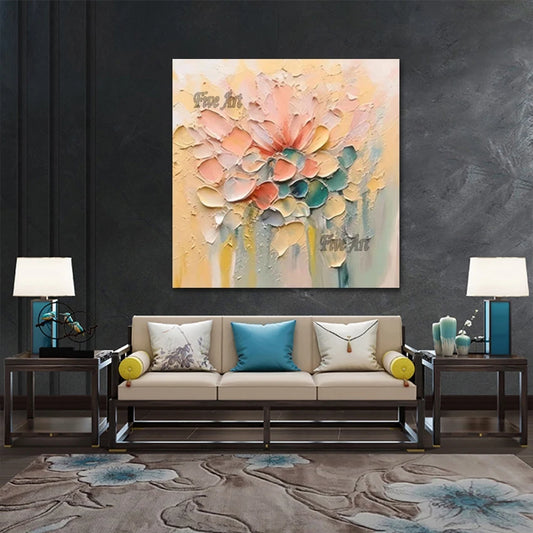 Pinturas al óleo de cuchillo de paleta, imagen de diseño de lienzo, decoración de pared, arte contemporáneo abstracto, sin marco, textura acrílica