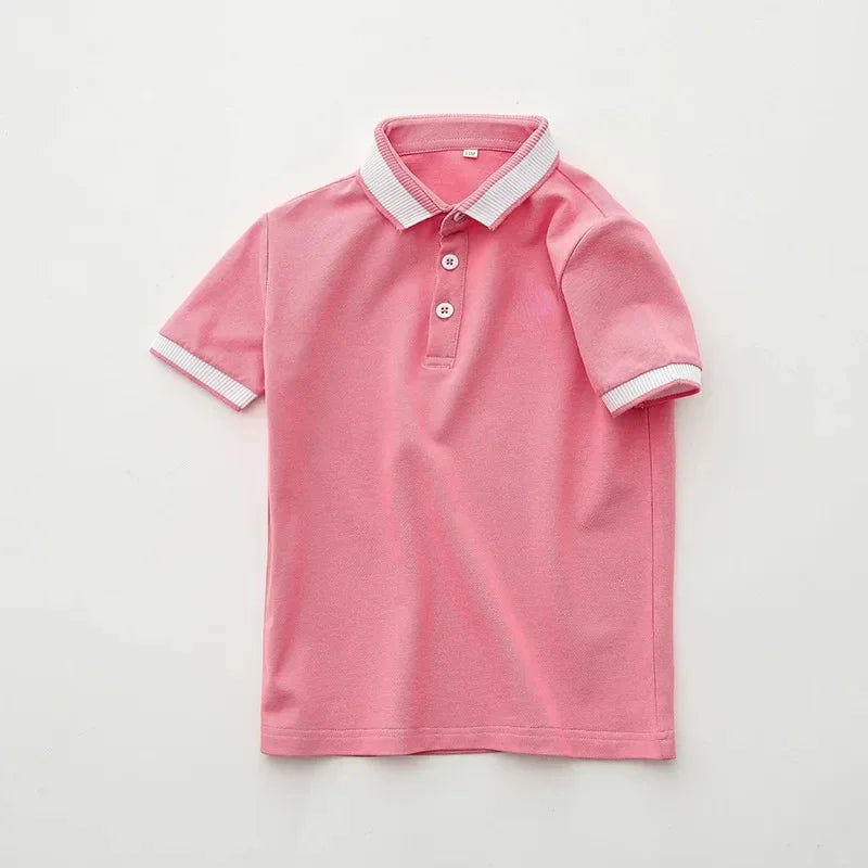 Polo de manga corta para niños y niñas, Camiseta de algodón para adolescentes, camisetas de verano de 3 a 14 años, ropa para niños, estilo coreano