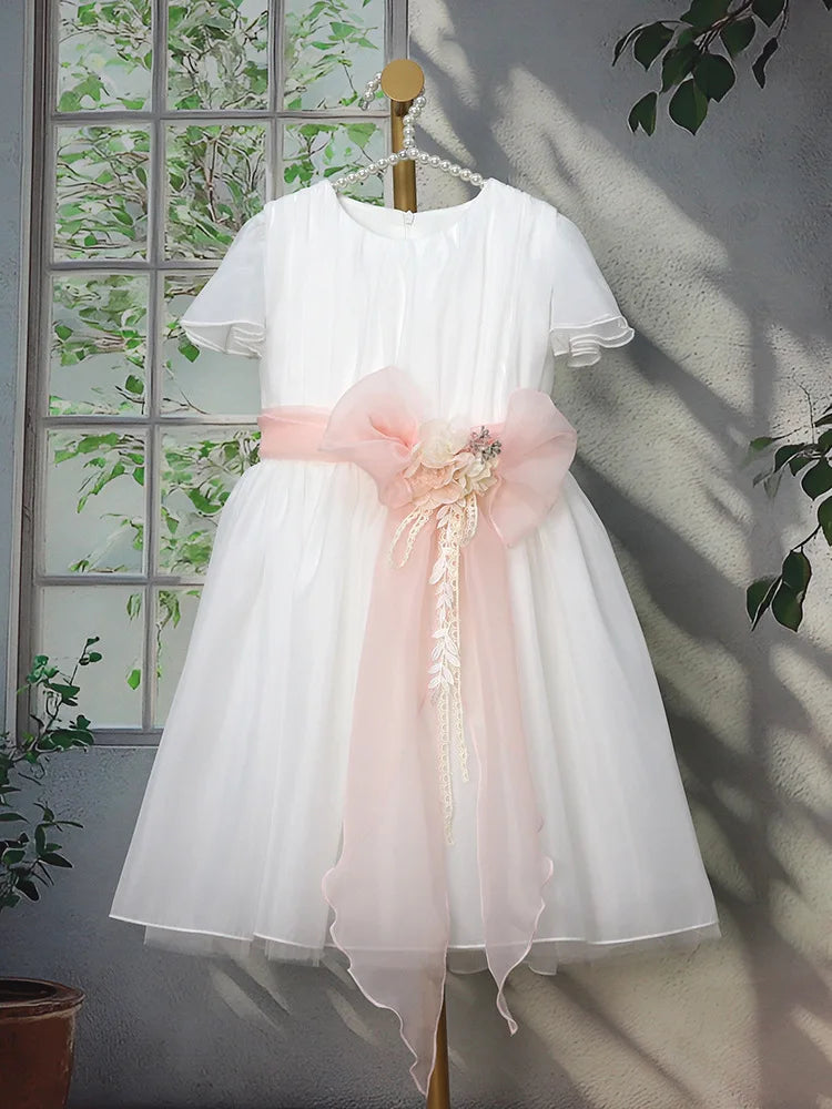 2026 elegante vestido de princesa para niñas vestido de presentador niños boda flor niña niños cumpleaños desfile fiesta vestidos formales disfraz