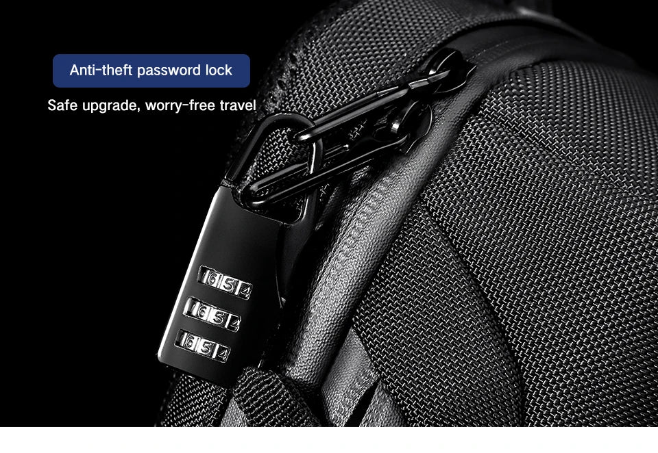 OZUKO-Bolso bandolera informal con carga USB para hombre, bandolera multifunción, bandolera antirrobo, bolso impermeable para hombre