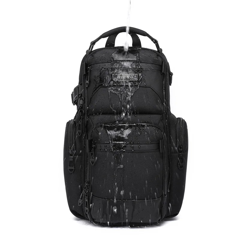 Bolso de pecho OZUKO, elegante bolso cruzado multifuncional, bolso cruzado de viaje ligero e impermeable para hombre