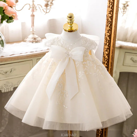 Vestido de fiesta 2024 bebé 1er cumpleaños boda niña princesa encaje arco vestidos para niños niñas vestidos de bautismo adolescente Boutique vestido de baile