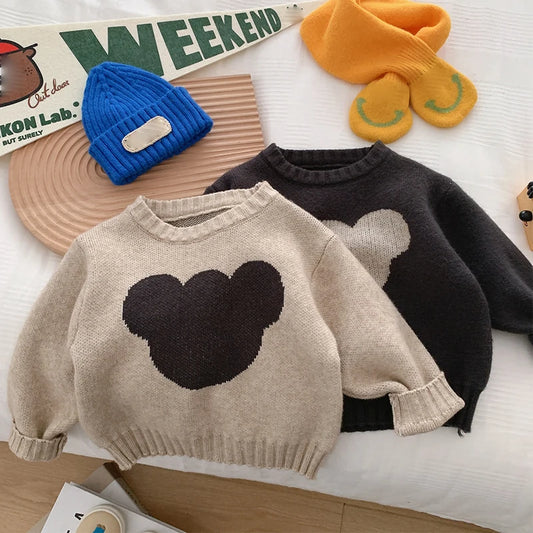1-6 Years Baby Boys Sweater Autumn Winter New Fashion Knitted Sweaters For Girls Long Sleeve Pullover Kids Clothes Birthday Gift