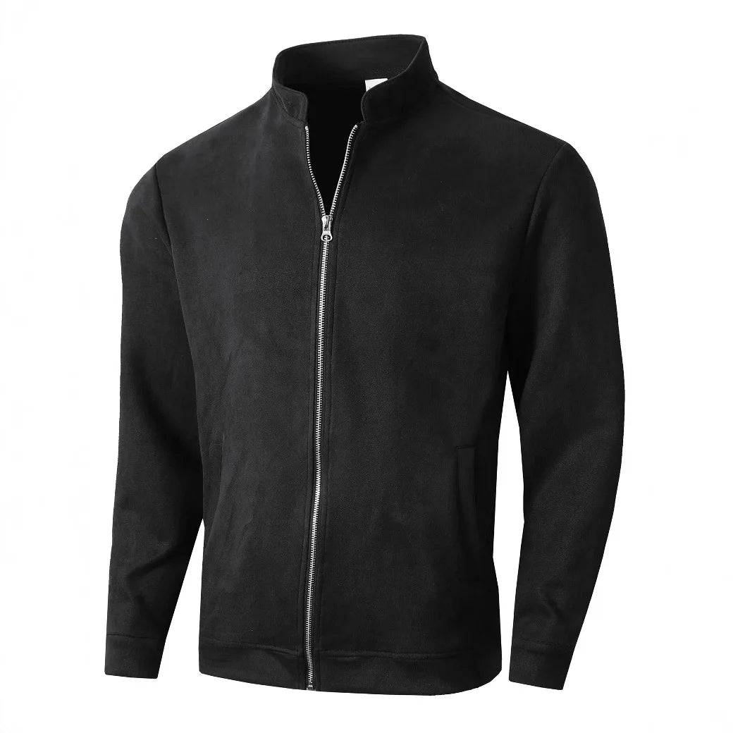 Autumn Winter Slim Fit Stand Collar Jackets Men Business Casual Zipper Solid Outwear Male Fashion Office Jacket Coat Cardigan