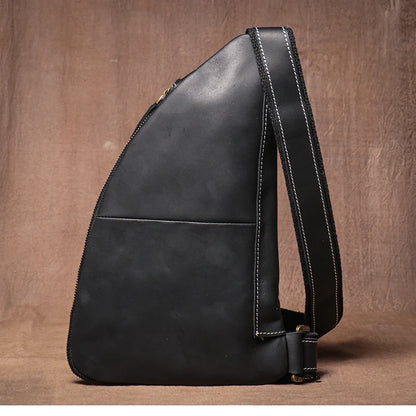 Guro-bolso de pecho de viaje de cuero genuino de alta calidad para hombre, satchel de lujo, cruzado de tendencia Vintage, bolsos de tirantes para deportes al aire libre de fin de semana