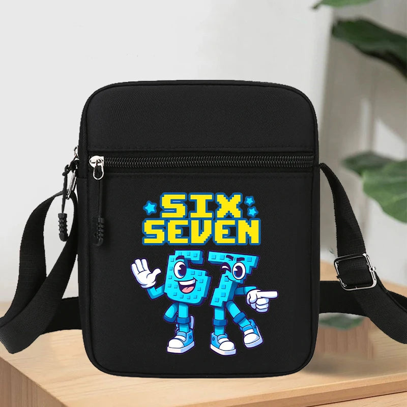 67 seis siete bolsos de hombro robalo un Brainrot personaje de dibujos animados impreso bolsos cruzados niños bolso bolsa de almacenamiento regalos de navidad