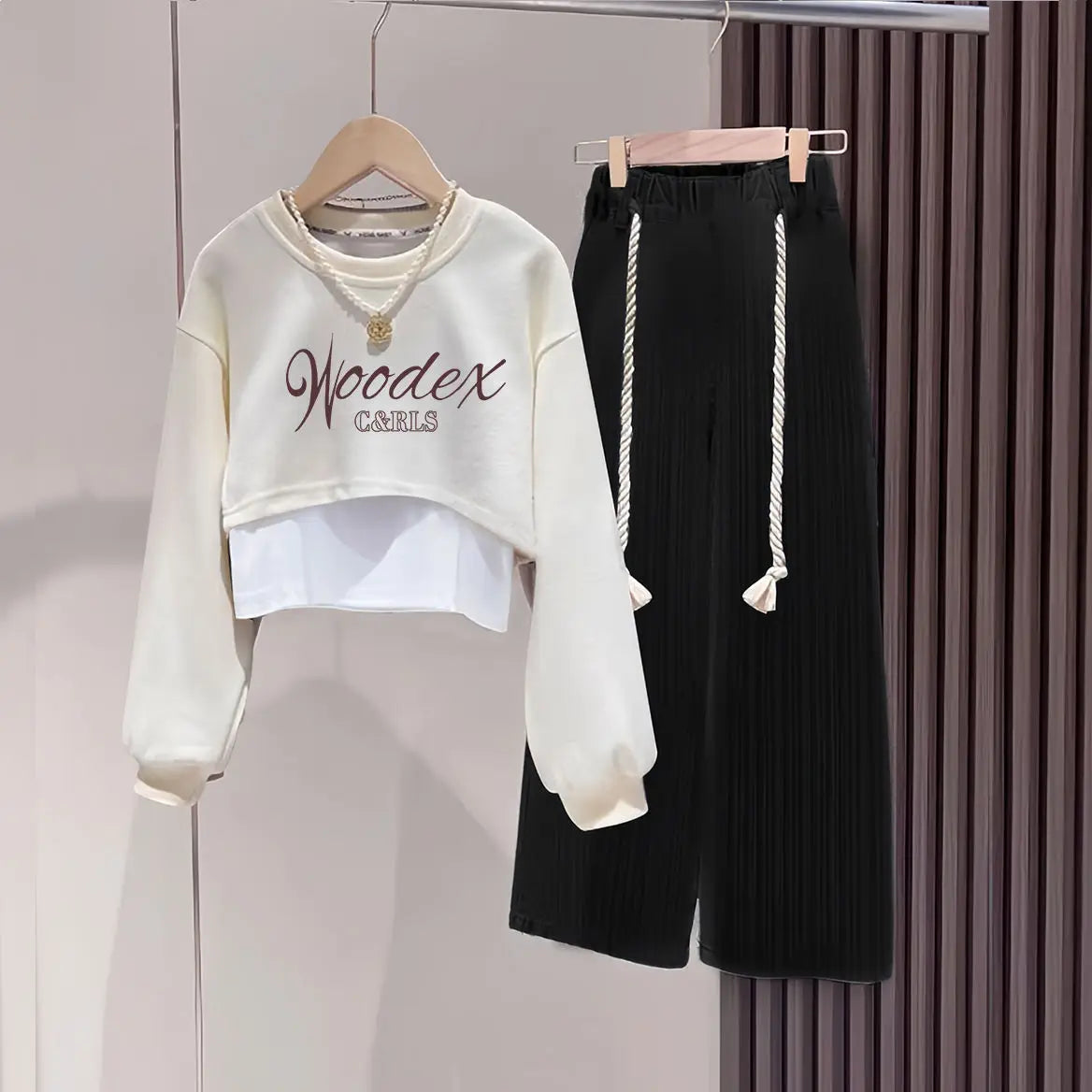 Ropa de otoño para niñas, pantalones de moda de primavera y otoño, conjunto de 3 piezas, conjunto con capucha para niños