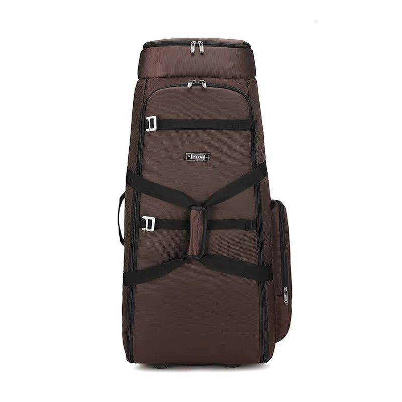 Bolsa de viaje plegable con ruedas para senderismo, Golf, aviación, bolsas de lona para acampar al aire libre, equipaje de coche, bolso móvil, mochila de entrenamiento grande
