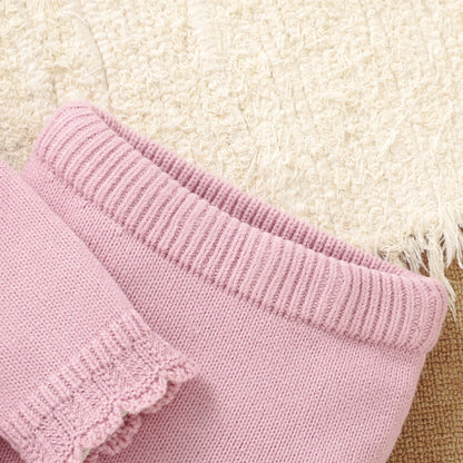 Conjuntos de ropa de invierno para niñas, suéter rosa de manga larga, camisas, pantalones y sombreros, trajes para recién nacidos, traje de 3 uds para primavera y otoño