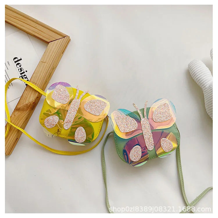 Bolso de mensajero con diseño de mariposa para niños, bolsos de hombro para niñas, monedero de moda, bolso cruzado, regalos para niños, nuevo