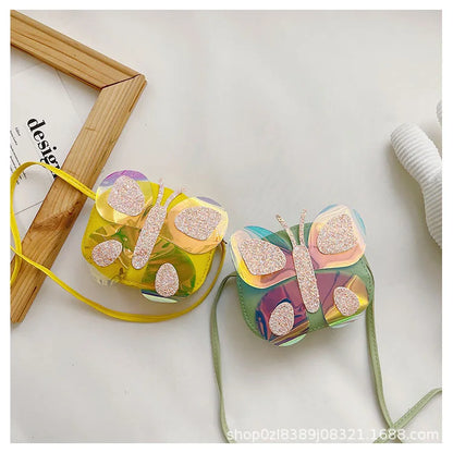 Bolso de mensajero con diseño de mariposa para niños, bolsos de hombro para niñas, monedero de moda, bolso cruzado, regalos para niños, nuevo