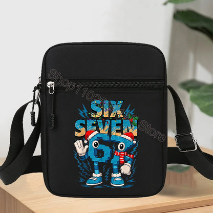67 seis siete bolsos de hombro robalo un Brainrot personaje de dibujos animados impreso bolsos cruzados niños bolso bolsa de almacenamiento regalos de navidad
