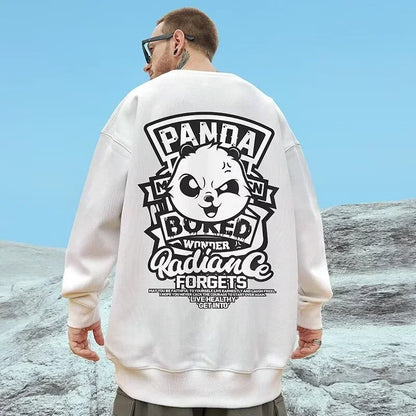 Otoño Anime Panda impreso sudaderas hombres nueva ropa de calle de gran tamaño pulóver con capucha Hip Hop Y2K Vintage sudaderas para hombres