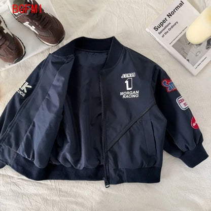Chaquetas Bomber para Niños, Ropa de Primavera y Otoño para Niños, Chaqueta Deportiva de Moda, Uniforme de Béisbol Informal y Holgado