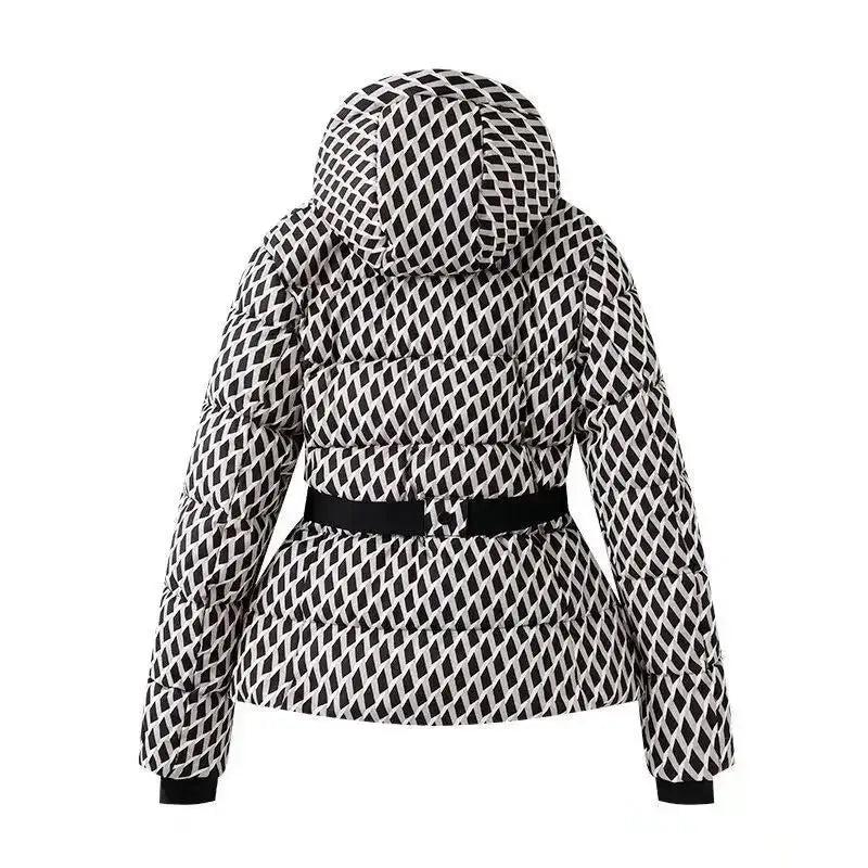 Fashionable Printed Warm Cotton Jacket Women's Winter Clothing Long Sleeve  Color Design Stylish And Comfortable