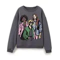Sudaderas para mujer, novedad de 2023, sudaderas informales con estampado de felpa de algodón a la moda para niñas, sudaderas con cuello redondo para mujer, jerséis elegantes, Tops