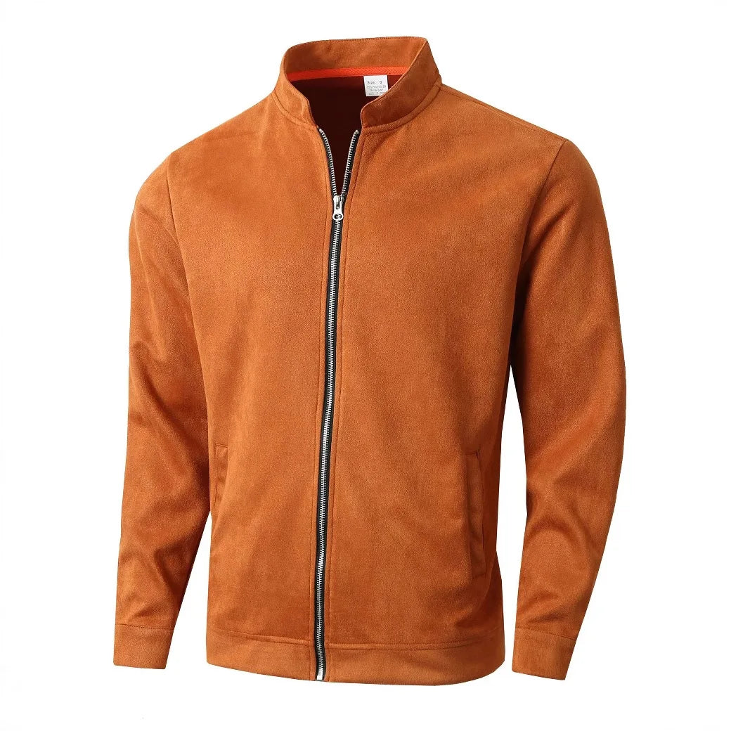 Autumn Winter Slim Fit Stand Collar Jackets Men Business Casual Zipper Solid Outwear Male Fashion Office Jacket Coat Cardigan