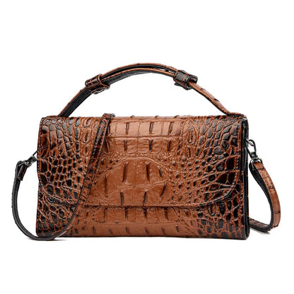 Bolso cruzado de diseñador de lujo para mujer, bandolera con patrón de cocodrilo, de cuero de alta calidad, cuadrado