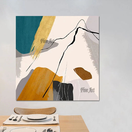 Pintura acrílica abstracta moderna, decoración de pared para jardín de infantes, obra de arte en rollo de lienzo, imagen artística sin marco pintada a mano como regalo