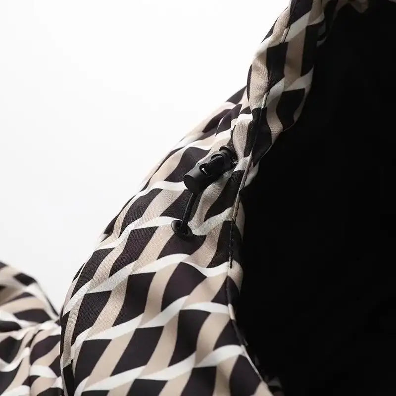 Fashionable Printed Warm Cotton Jacket Women's Winter Clothing Long Sleeve  Color Design Stylish And Comfortable
