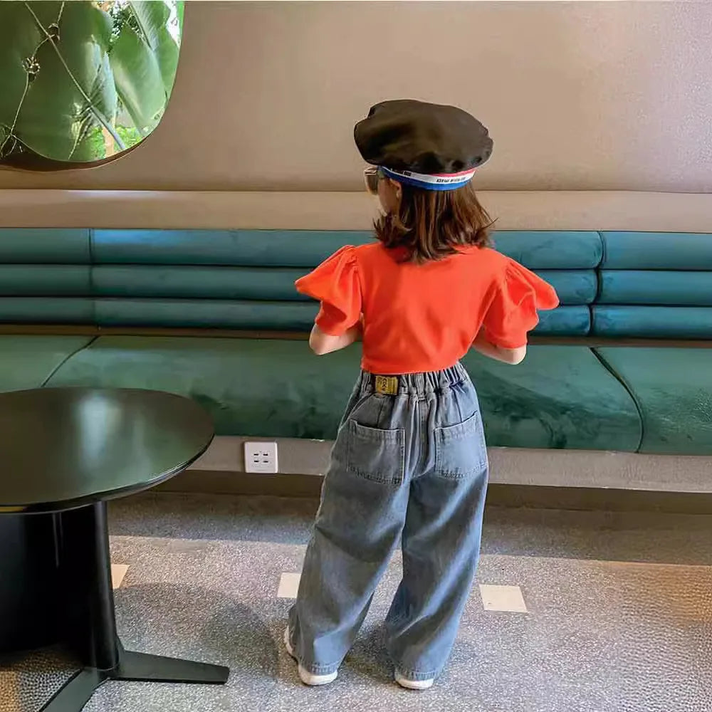 Pantalones Vaqueros Rotos de Moda Urbana 2026 para Niñas, Pantalones de Pierna Ancha de Cintura Alta para Bebés y Niñas Grandes, para Edades de 3 a 17 Años