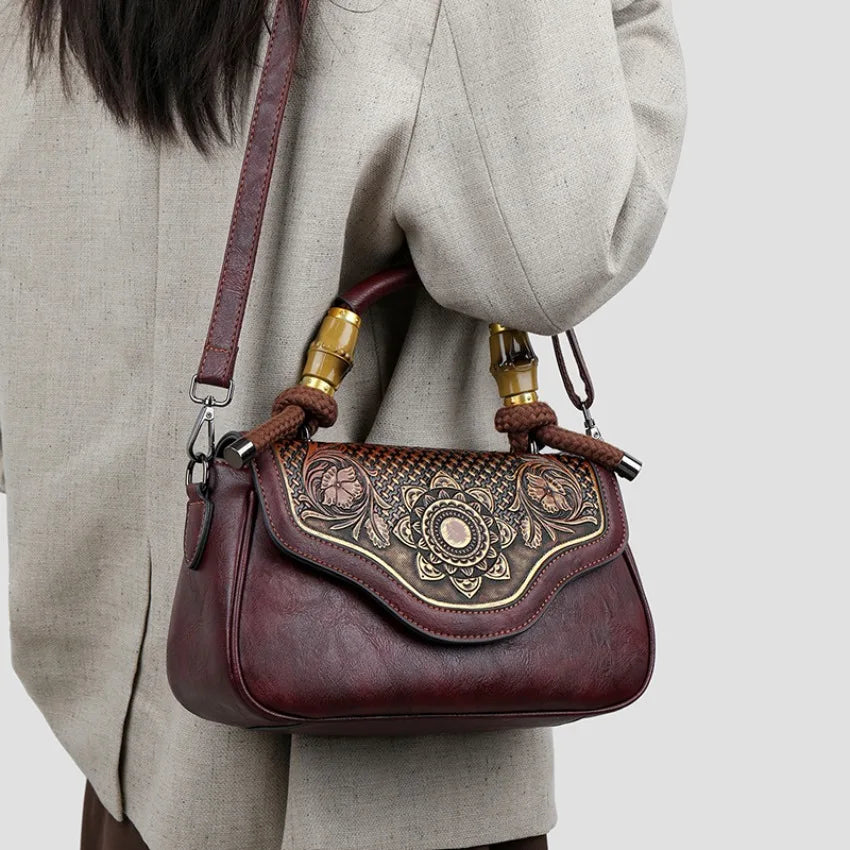 Bolso de hombro Retro para mujer, bandolera Diagonal con estampado 3D de alta calidad, clásico, para oficina, no demasiado grande o demasiado pequeño, de lujo