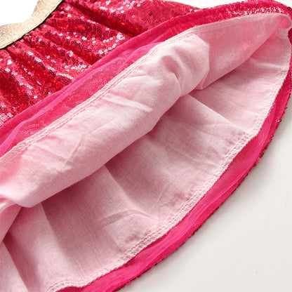 VIKITA-faldas rojas con lentejuelas para niñas y adolescentes, minifalda de Ballet para actuación de fiesta de cumpleaños de princesa brillante, 3-7 años