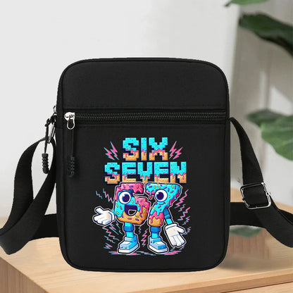 67 seis siete bolsos de hombro robalo un Brainrot personaje de dibujos animados impreso bolsos cruzados niños bolso bolsa de almacenamiento regalos de navidad
