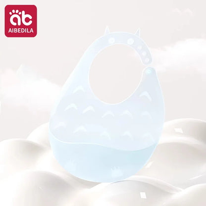 Babero de Silicona AIBEDILA, Impermeable, Ajustable, de Grado Alimenticio, con Diseño de Dibujos Animados, Paño de Regurgitación para Bebés, Niños y Niñas