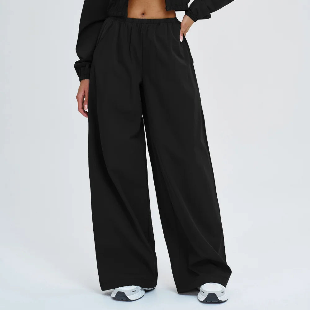 Pantalones de yoga deportivos de pierna ancha con protección solar para mujer, pantalones casuales de fitness, pantalones de gimnasio de cintura alta para mujer