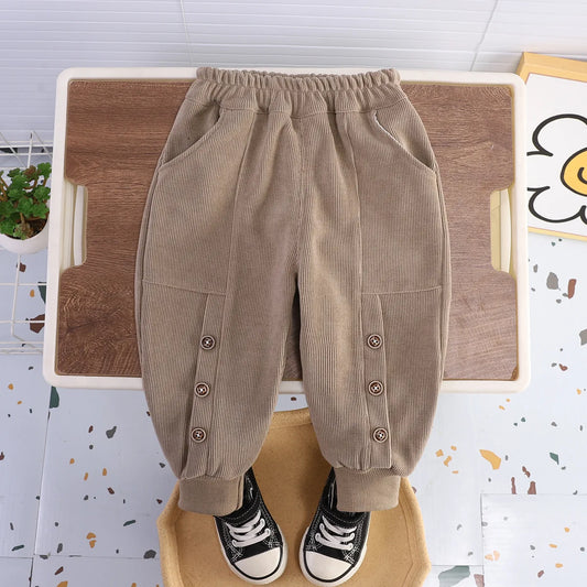 Nuevos pantalones largos para niños, ropa de primavera y otoño, pantalones de tiras para niñas, pantalones largos para niños, pantalones Legging acanalados para niños de 0 a 6 años
