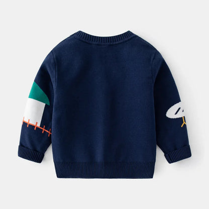 Suéter de invierno para niños y niñas, chaqueta con hebilla, prendas de punto de doble capa, algodón, novedad