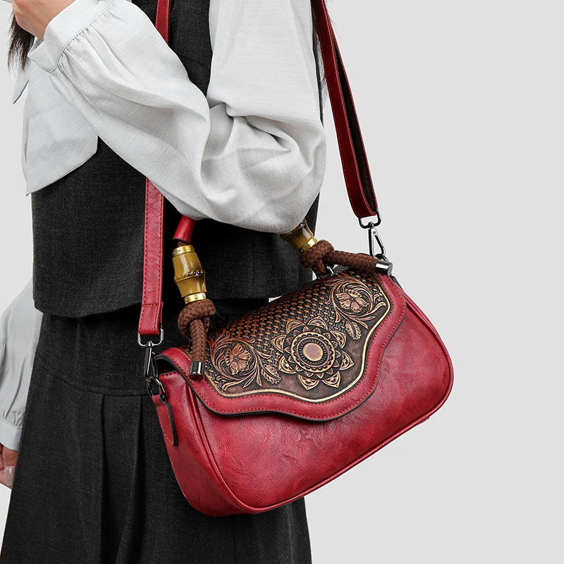 Bolso de hombro Retro para mujer, bandolera Diagonal con estampado 3D de alta calidad, clásico, para oficina, no demasiado grande o demasiado pequeño, de lujo