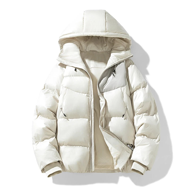 Parkas con capucha de otoño e invierno para hombre, abrigo impermeable deportivo sólido y cálido, Parka informal a la moda para hombre, prendas de vestir, chaquetas holgadas con capucha para parejas