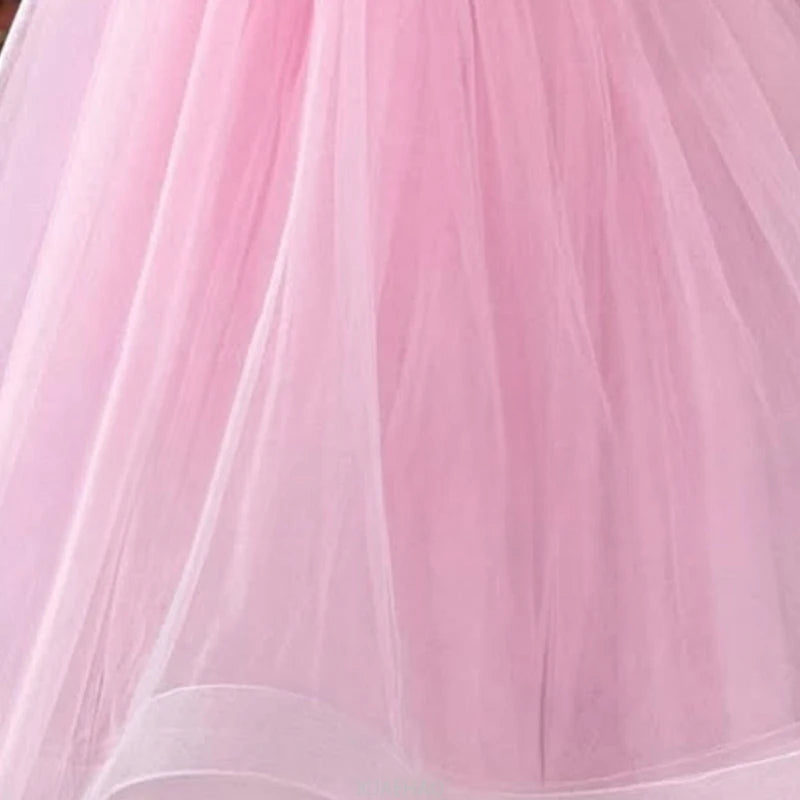 Vestido de boda para niños, vestidos de boda rosas con flores para niñas, ropa para niños, actuación de Piano, presentador, vestido de fiesta de cumpleaños de princesa, disfraz