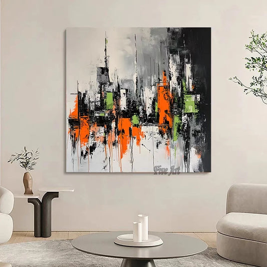 100% hecho a mano, pintura abstracta con textura acrílica gruesa, arte decorativo moderno, sin marco, lienzo de cuadros de pared, obra de arte personalizada ﻿