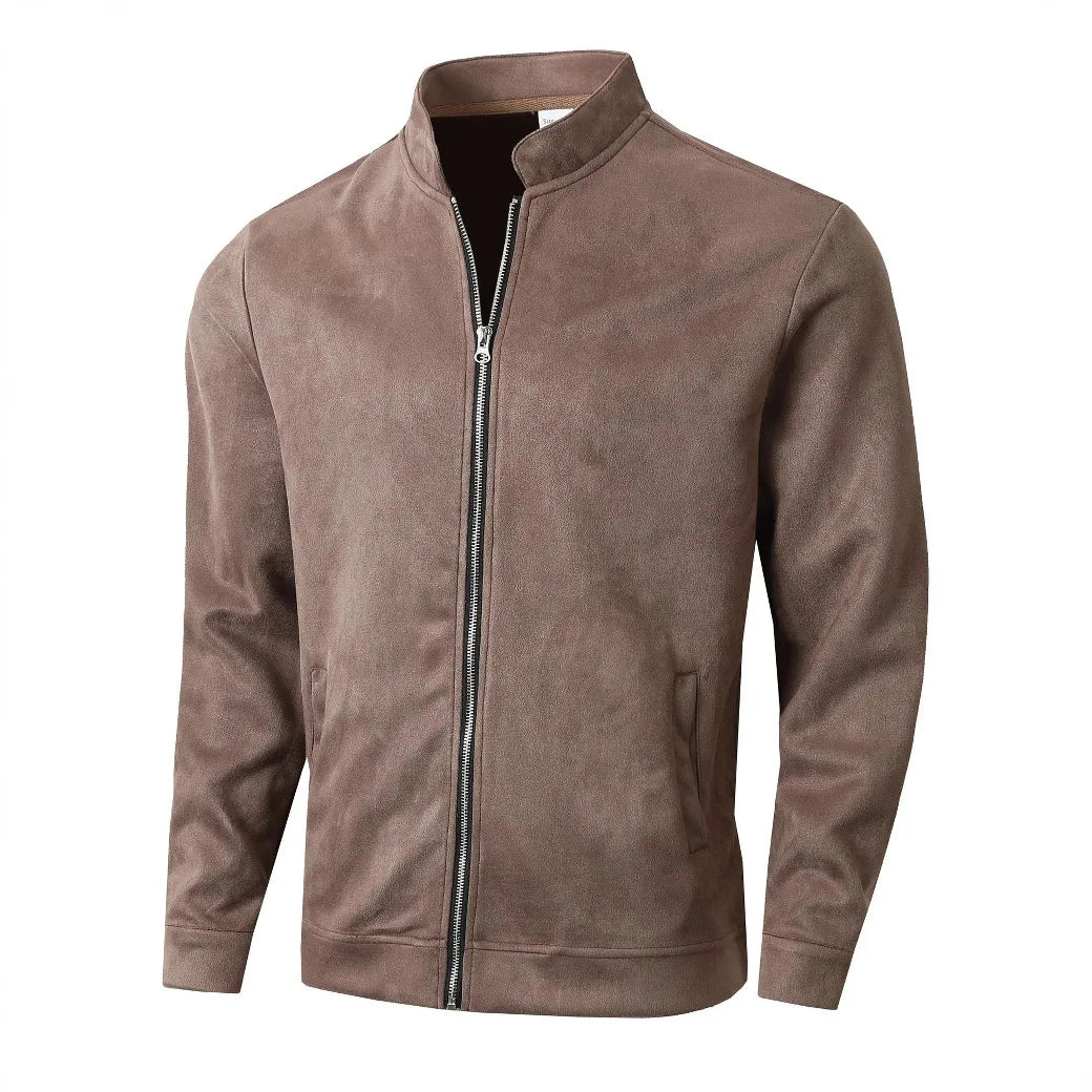 Autumn Winter Slim Fit Stand Collar Jackets Men Business Casual Zipper Solid Outwear Male Fashion Office Jacket Coat Cardigan