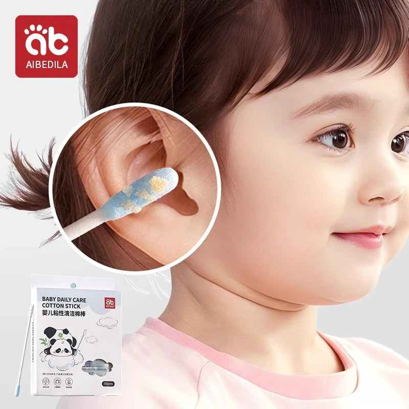 Hisopos de algodón para bebés con doble punta, para limpieza de oídos y nariz, multifuncionales, de bambú, para maquillaje y limpieza de bebés y niños